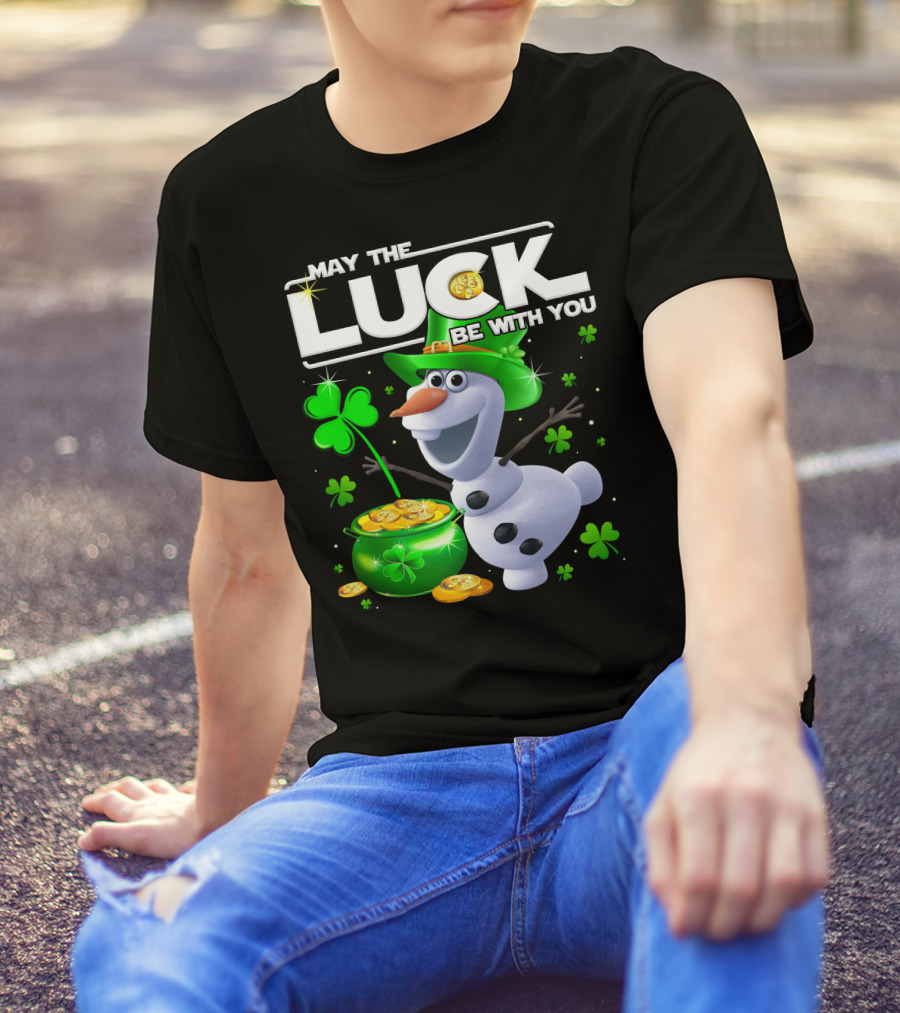 May The Luck Be With You Olaf St. Patrick's Day Theme T-Shirt