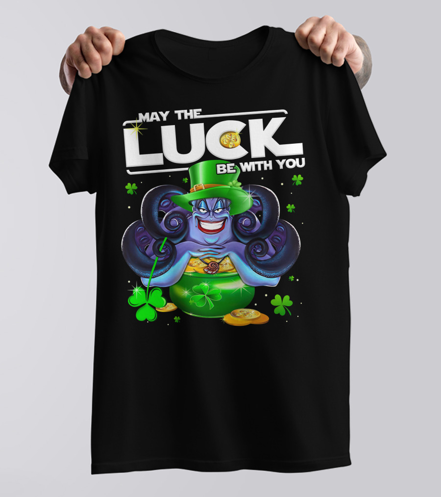 May The Luck Be With You Ursula Clovers And Gold Coins T-Shirt
