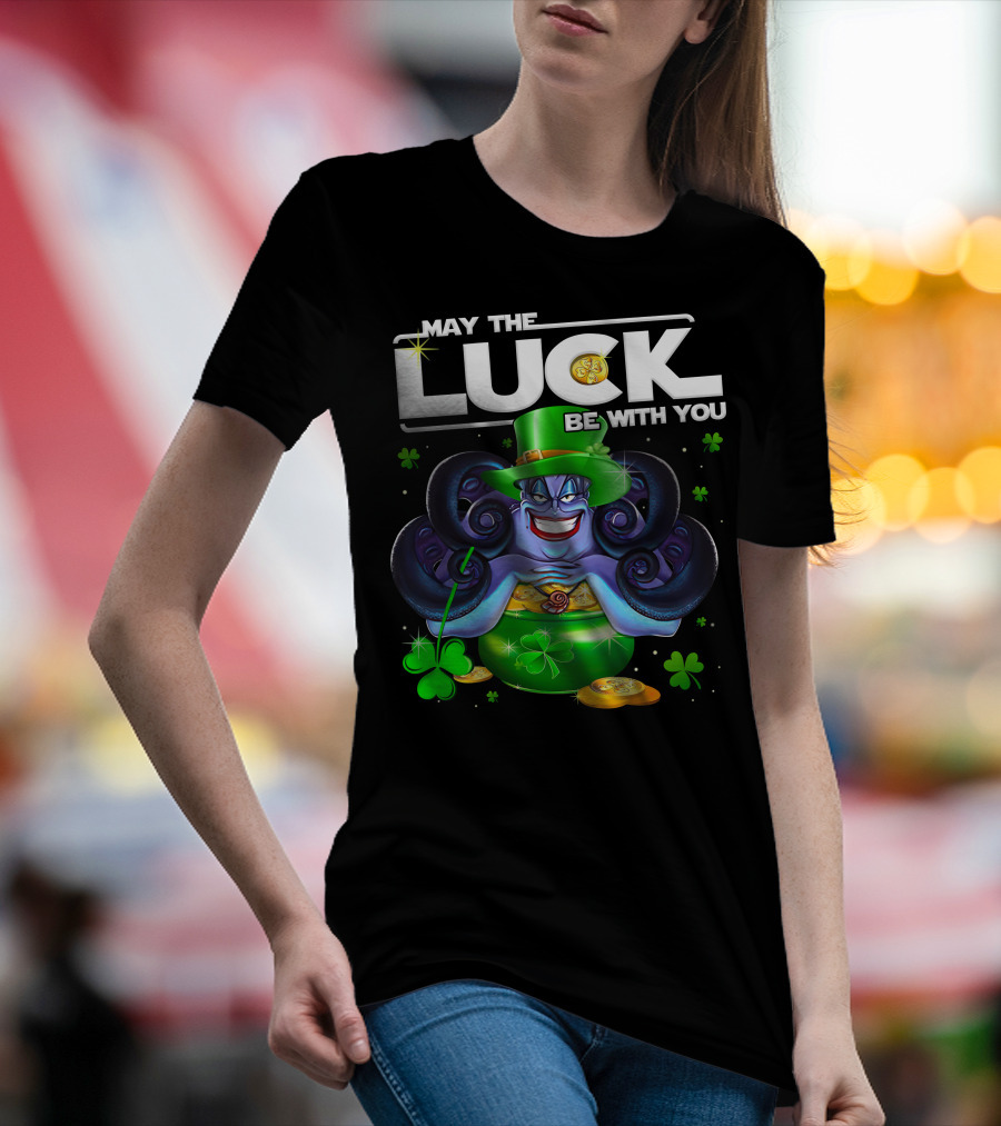 May The Luck Be With You Ursula Clovers And Gold Coins T-Shirt