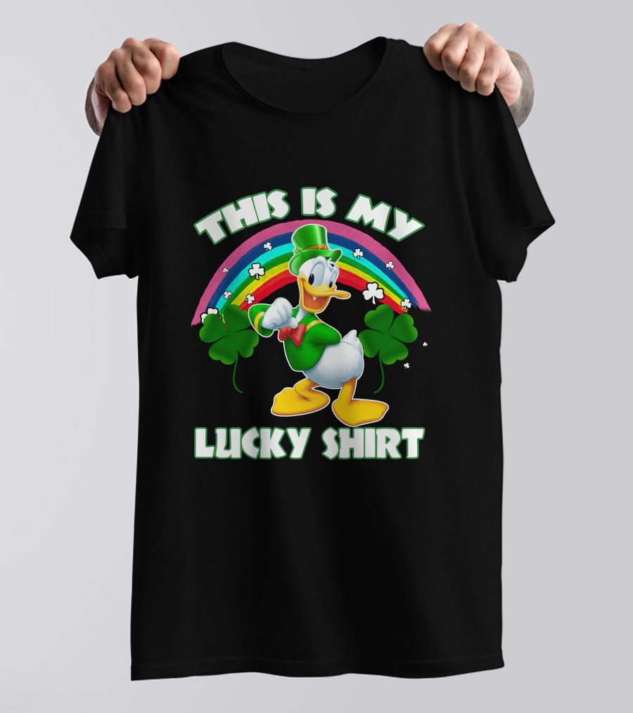 This Is My Lucky Shirt Donald Duck Rainbow Shamrock T-Shirt