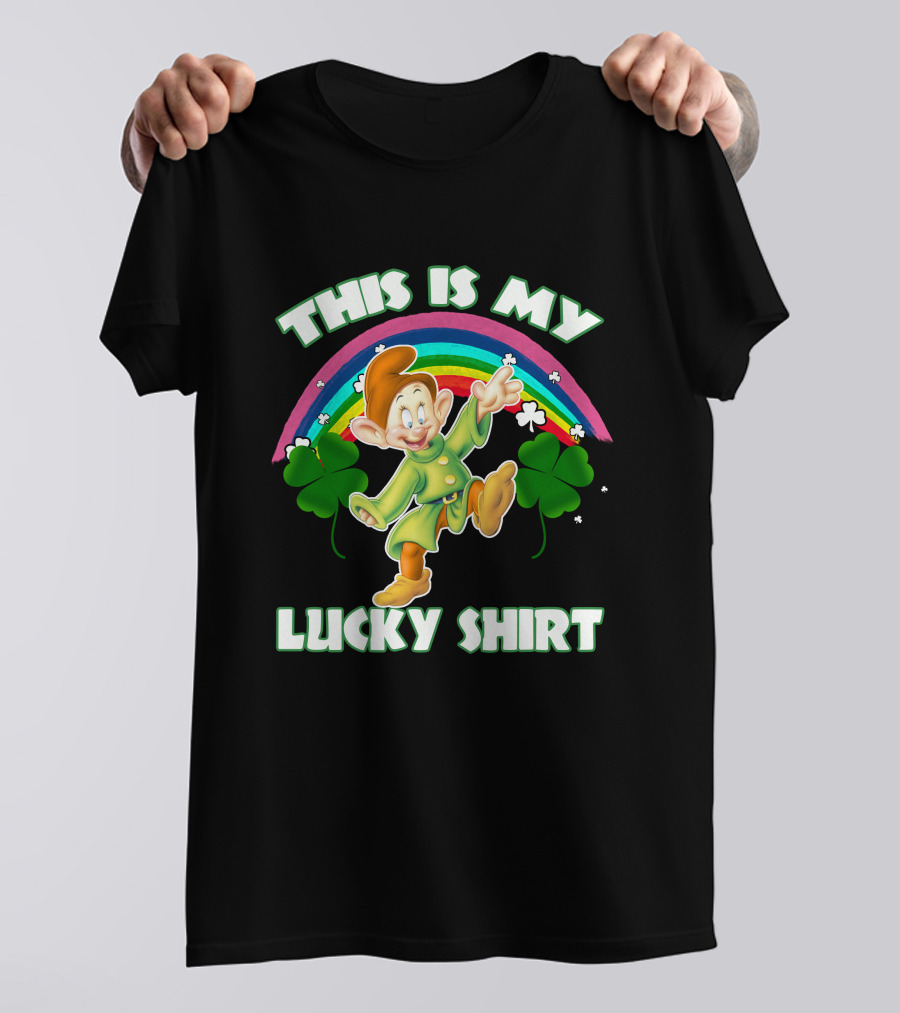 This Is My Lucky Shirt Dopey Rainbow Shamrock T-Shirt