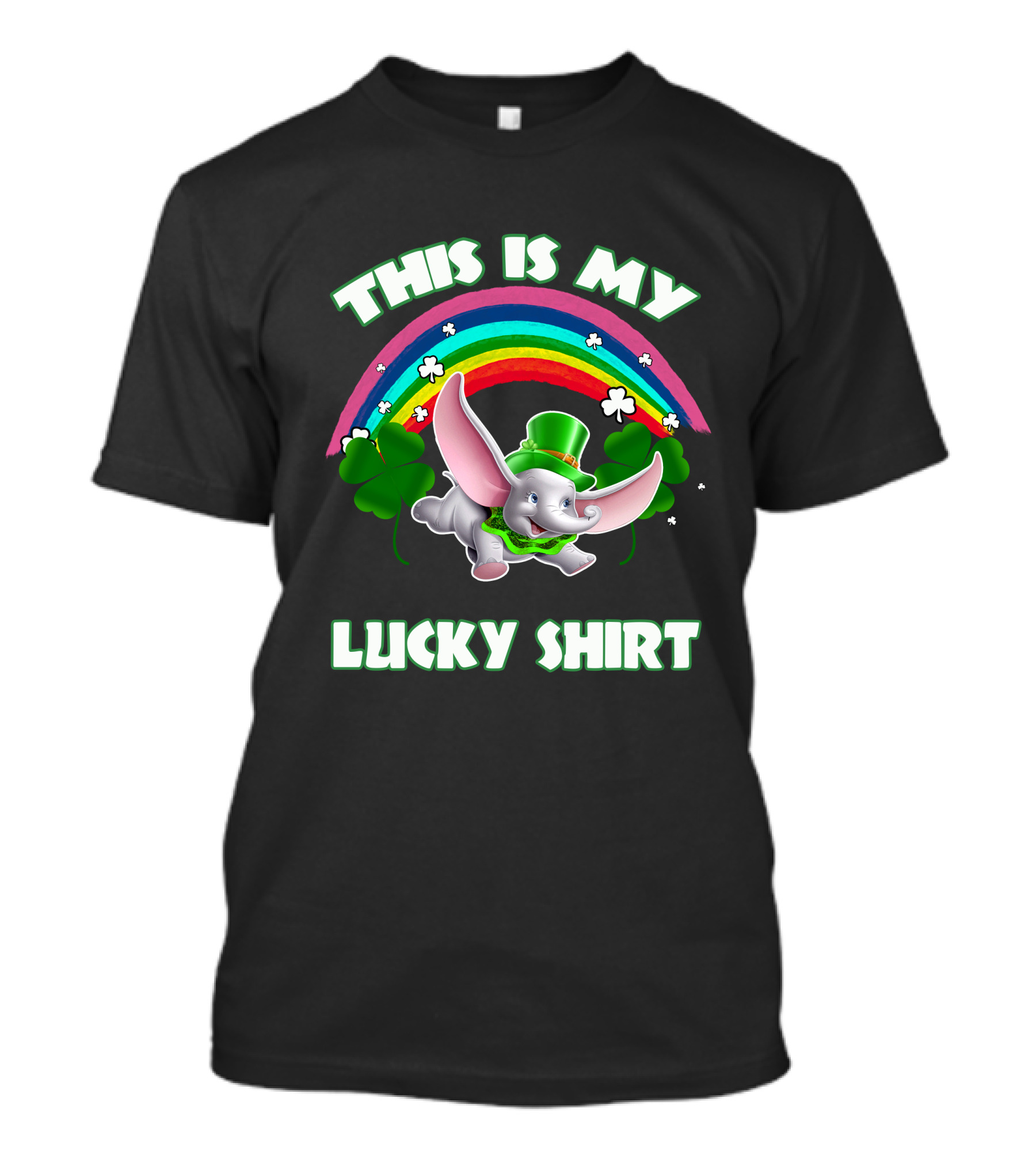 This Is My Lucky Shirt Dumbo Rainbow Shamrock T-Shirt