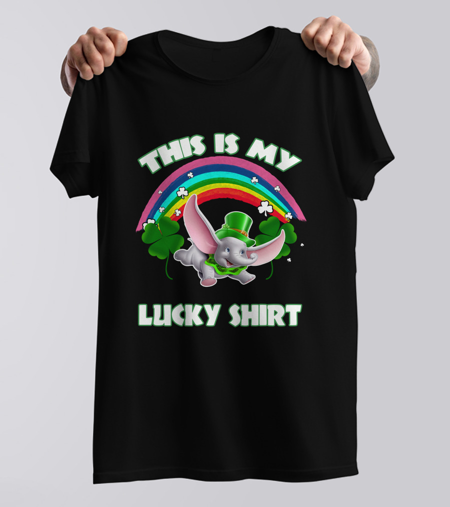 This Is My Lucky Shirt Dumbo Rainbow Shamrock T-Shirt