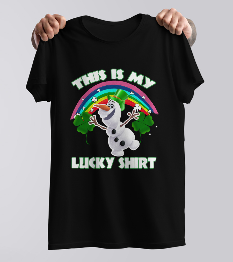This Is My Lucky Shirt Olaf Rainbow And Shamrocks T-Shirt