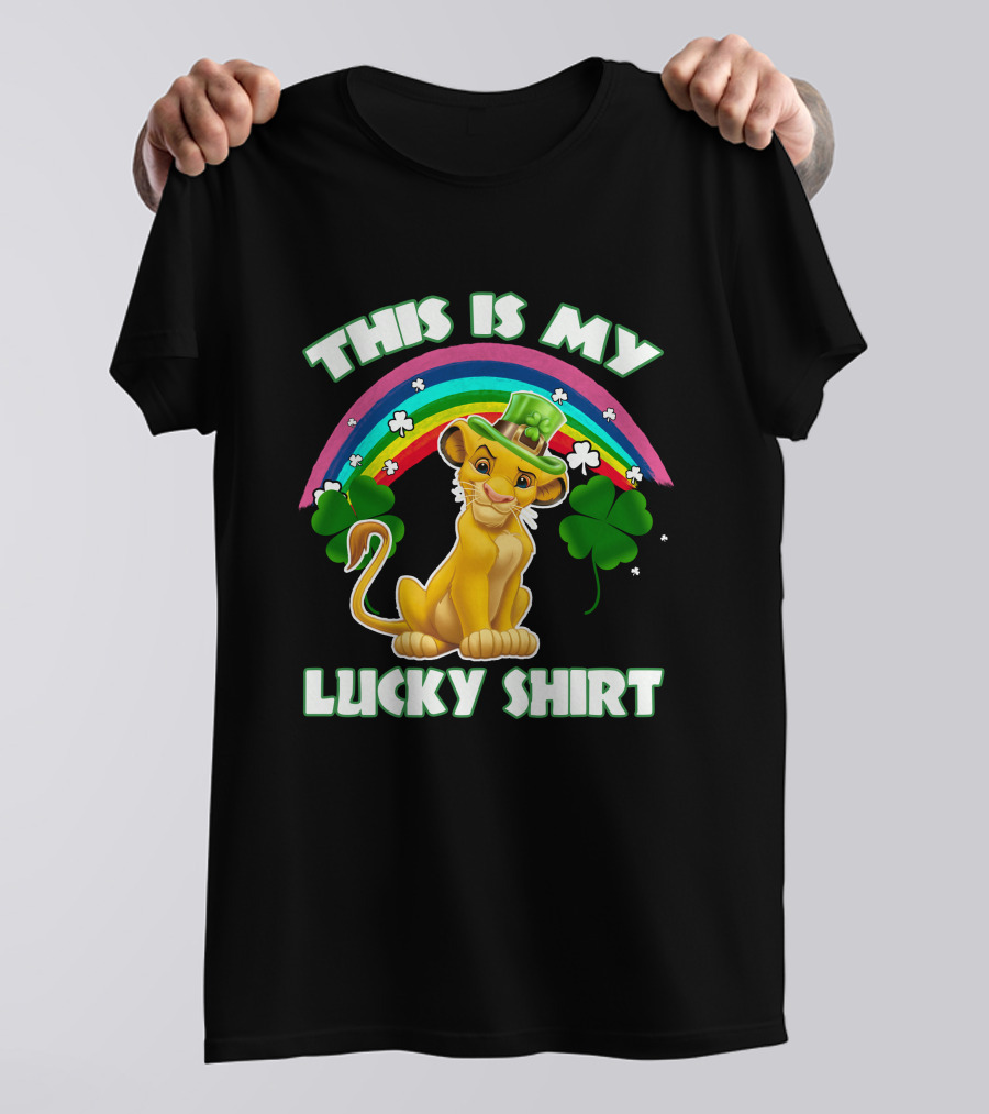 This Is My Lucky Shirt Simba Rainbow Shamrocks T-Shirt