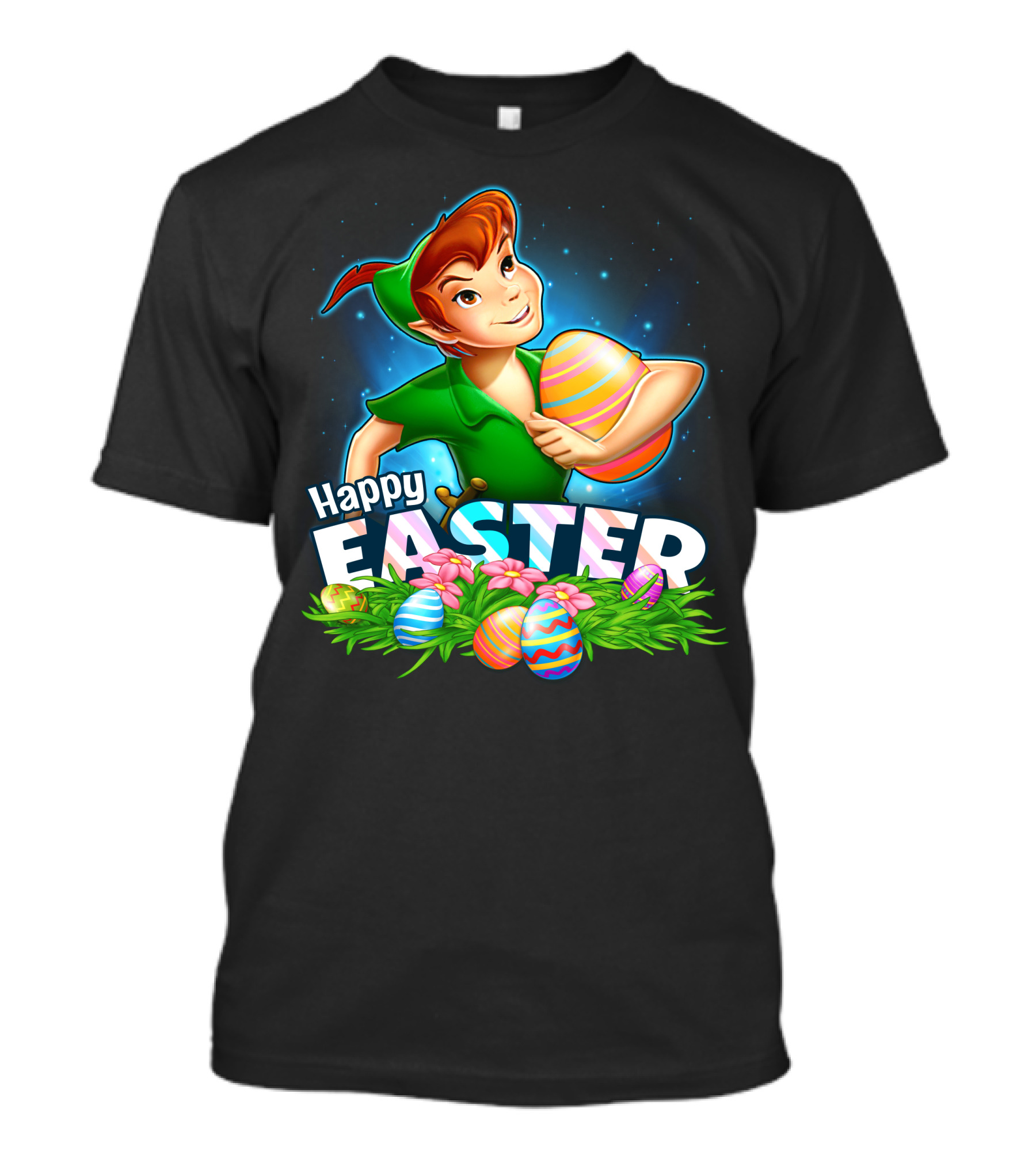 Peter Pan Holding Easter Eggs Happy Easter T-Shirt