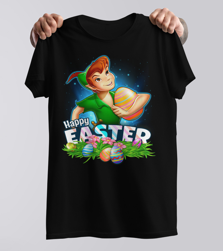 Peter Pan Holding Easter Eggs Happy Easter T-Shirt