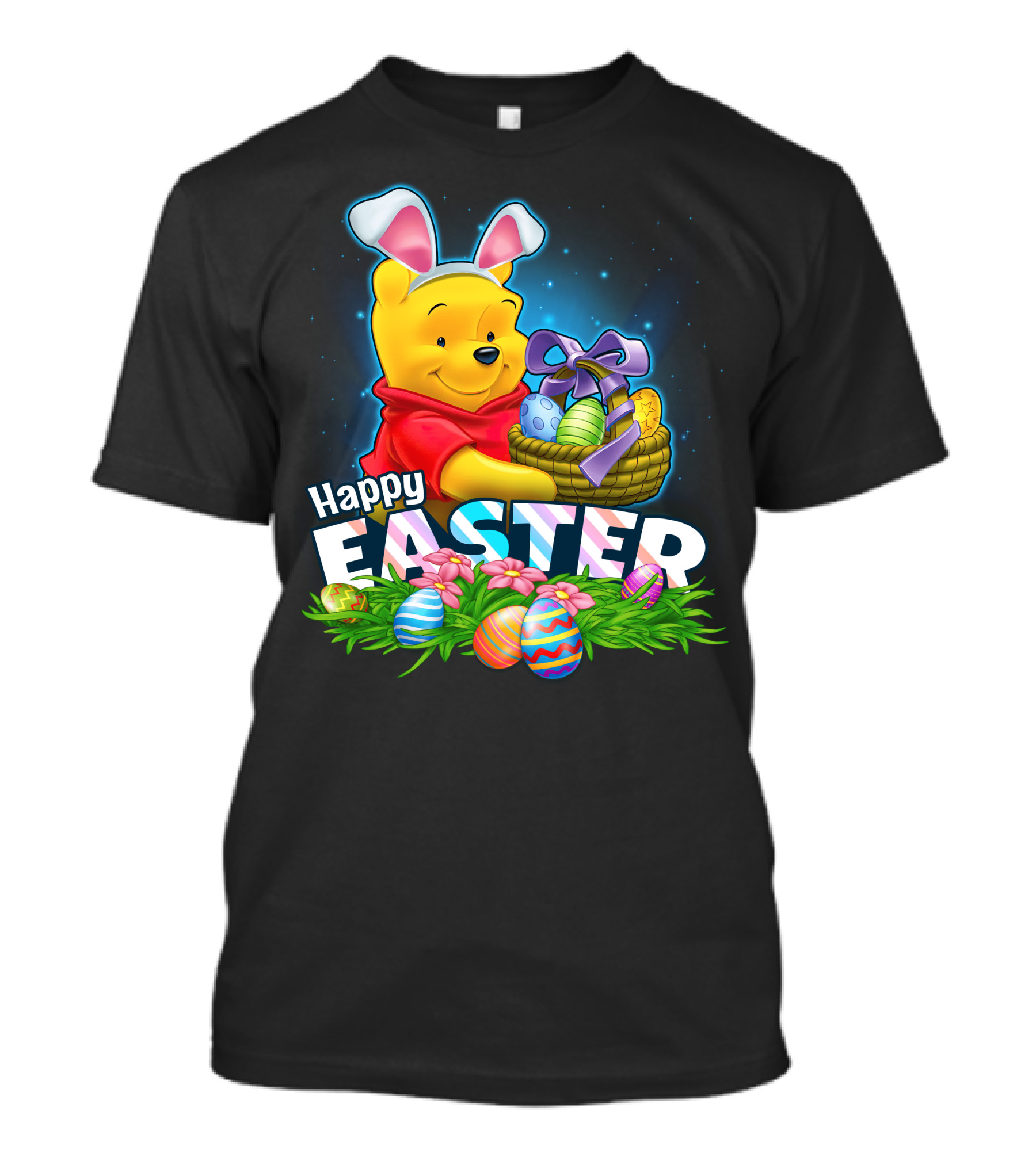 Winnie The Pooh Happy Easter Basket And Eggs T-Shirt