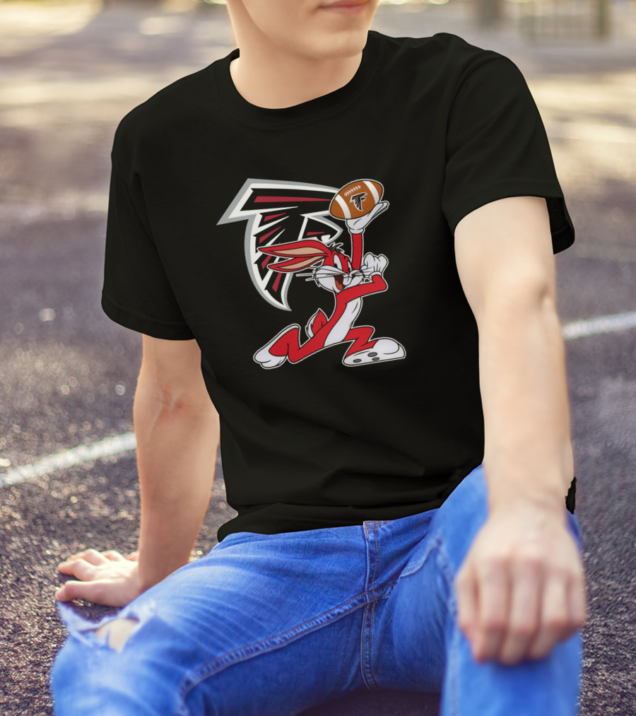 Atlanta Falcons Bunny Holding Football T-Shirt
