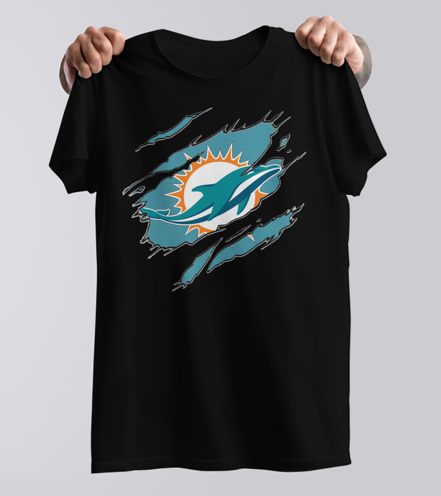 Miami Dolphins Ripped Claw Marks T-Shirt