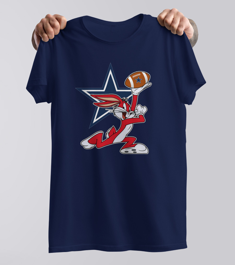 Dallas Cowboys Bunny Holding Football Star T-Shirt