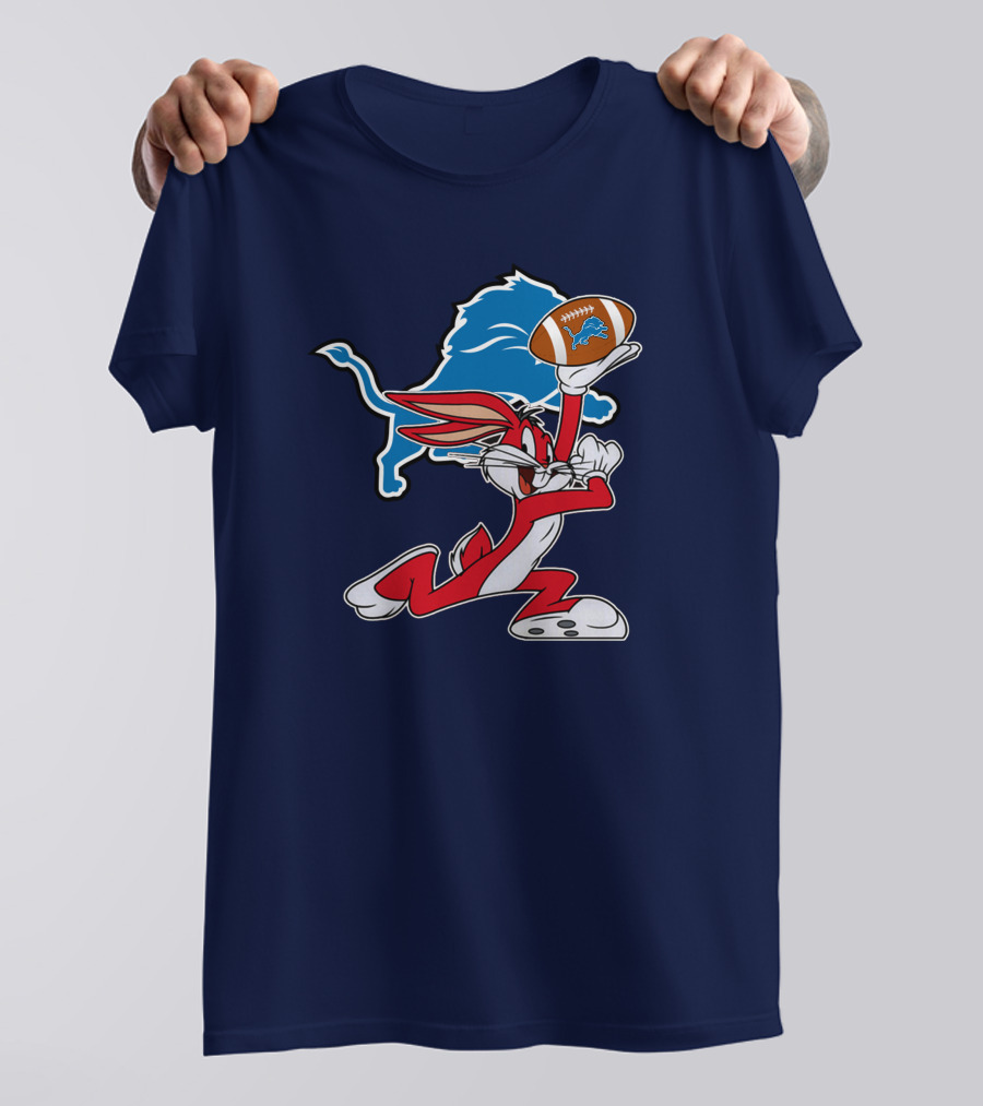 Detroit Lions Bugs Bunny Chiefs Crossover T-Shirt