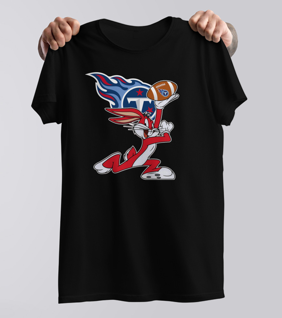 Tennessee Titans Bunny Carrying Football With Titans T-Shirt
