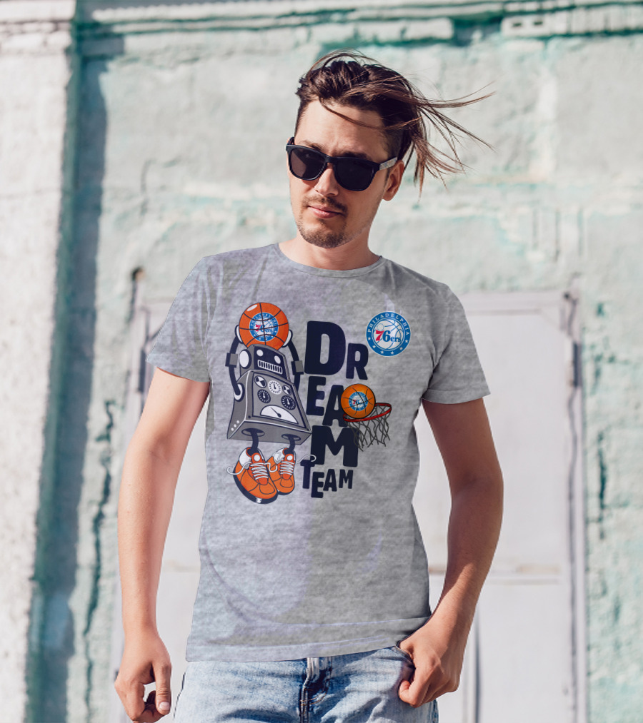 Philadelphia 76ers Robot Basketball Dream Team T-Shirt