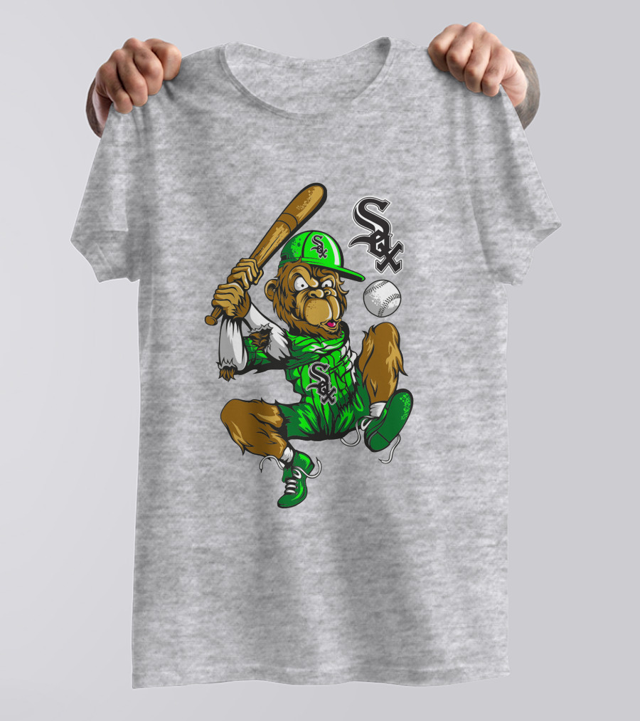 Chicago White Sox Baseball Cartoon Character Batter With Sox T-Shirt