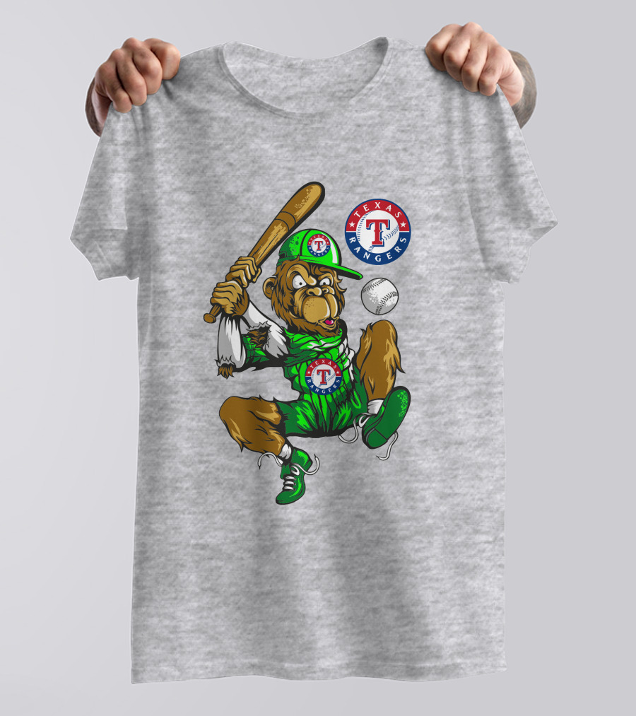 Texas Rangers Home Run Baseball Mascot With Bat T-Shirt