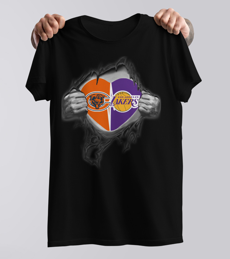 Chicago Bears Los Angeles Lakers It's In My Heart T-Shirt