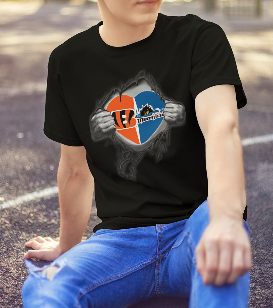 Bengals Cleveland Monsters Heart-Shaped Team Spirit T-Shirt