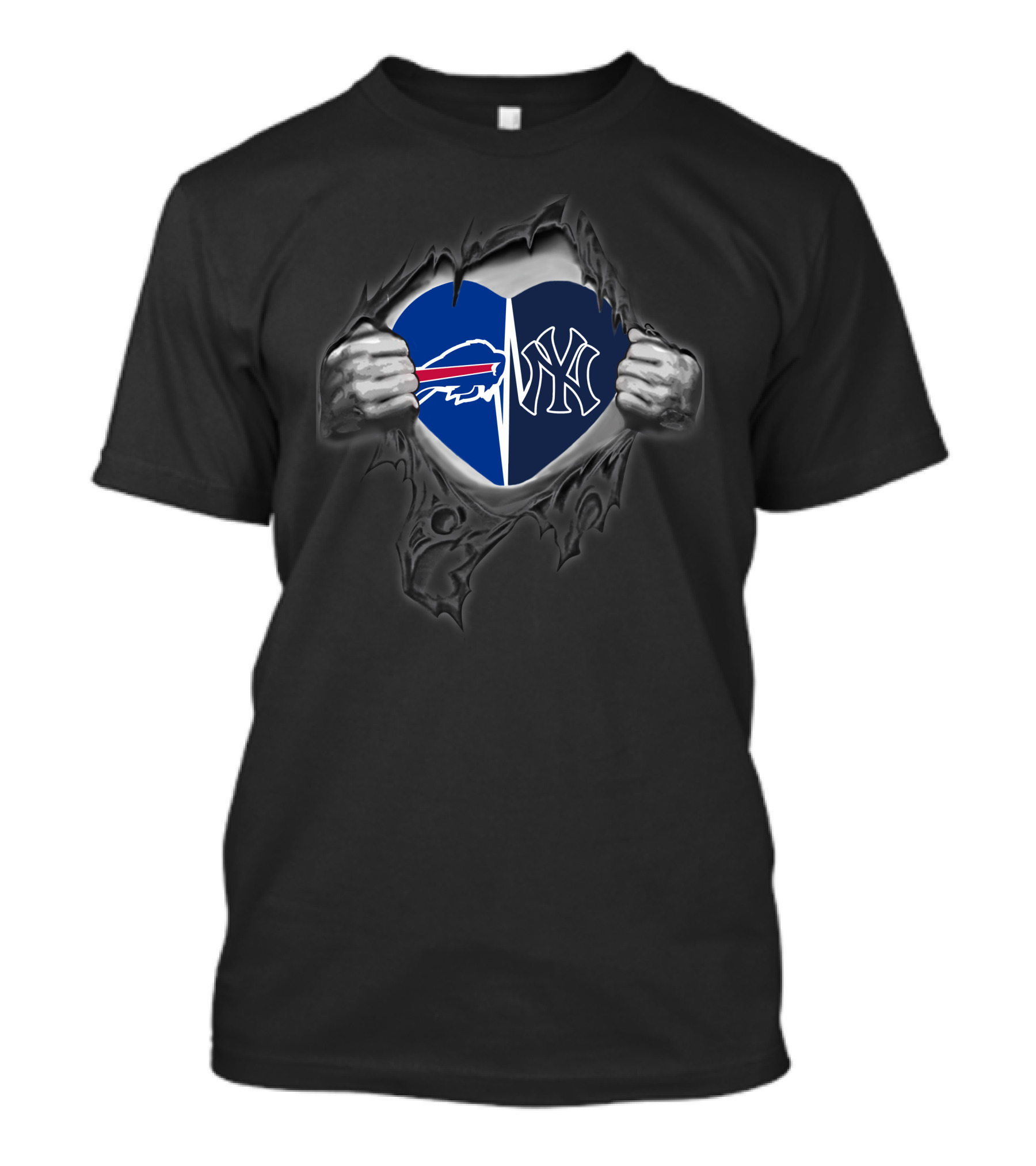 Buffalo Bills New York Yankees Logo Heart T-Shirt
