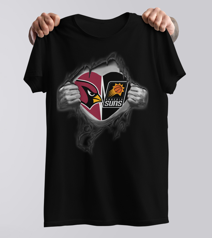 Cardinals Suns Heartburst Loyalty Fan Passion T-Shirt