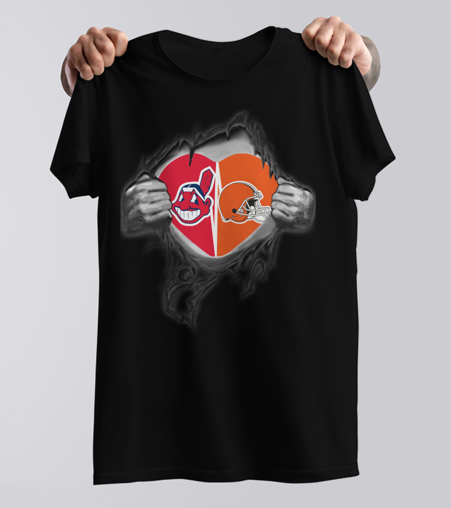 Cleveland Browns Cleveland Indians Heart T-Shirt