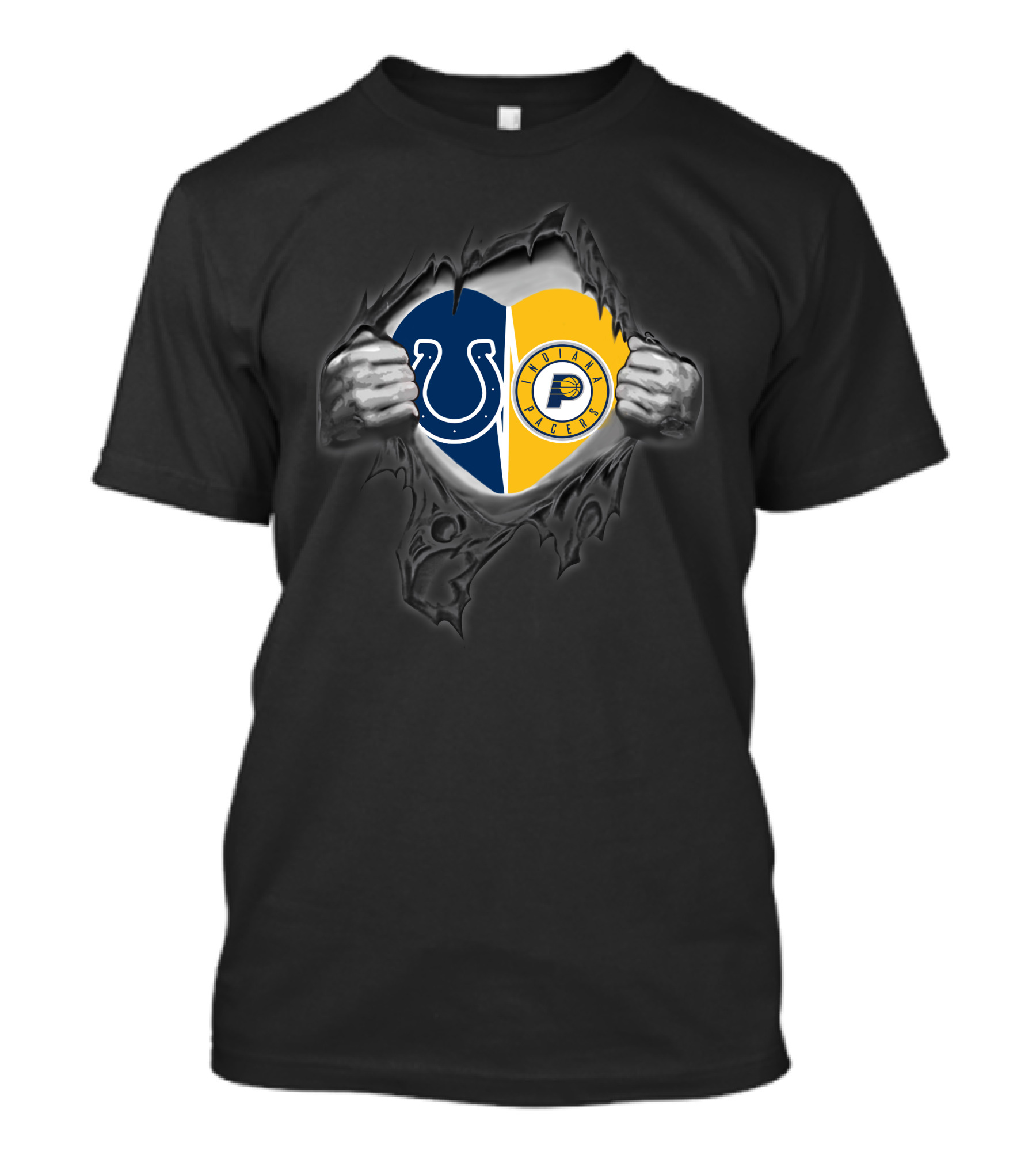 Colts Indiana Pacers Heart Inside Logo Combination T-Shirt