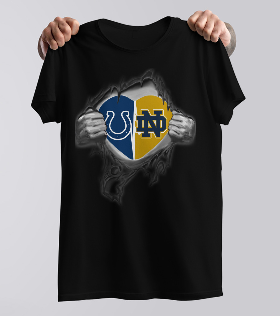 Colts Notre Dame Fighting Irish Heart T-Shirt