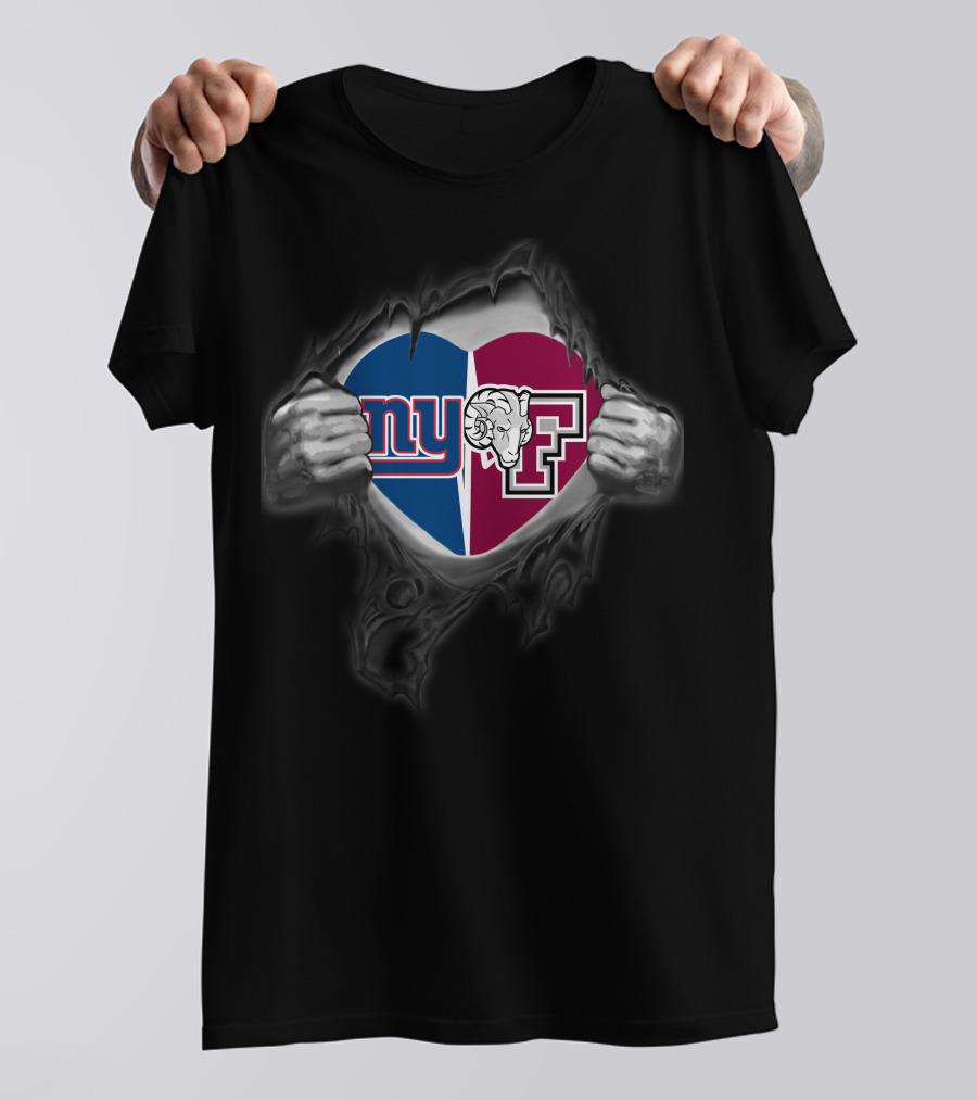 New York Giants Fordham Heart Logo Pulled Open Hands T-Shirt