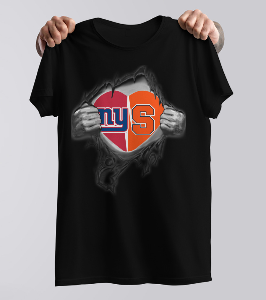 New York Giants Syracuse Orange Heart T-Shirt