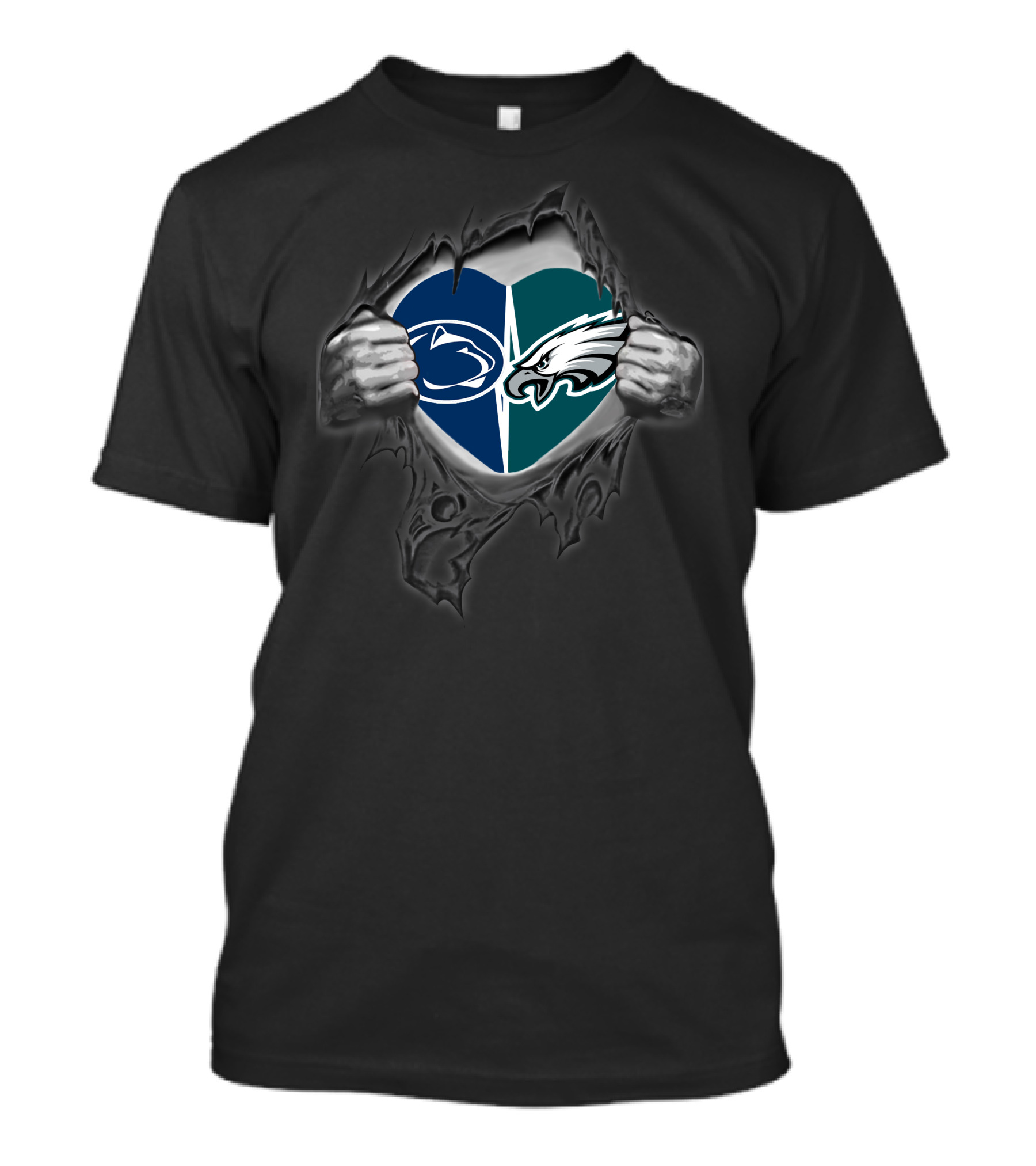 Philadelphia Eagles Penn State Heart Logo Combo T-Shirt