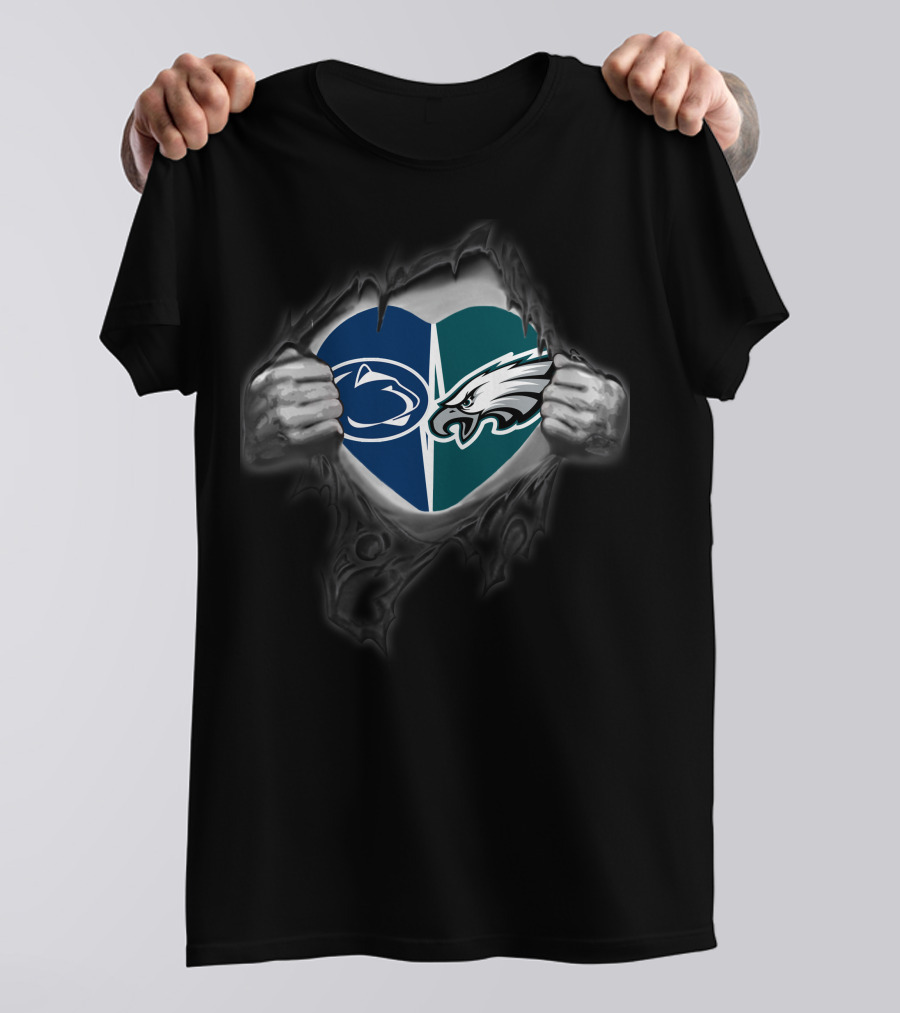 Philadelphia Eagles Penn State Heart Logo Combo T-Shirt