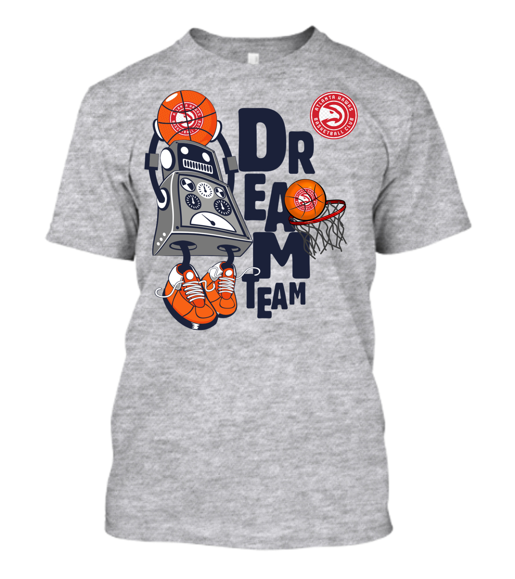 Atlanta Hawks Basketball Club Robot Dream Team Basketball T-Shirt