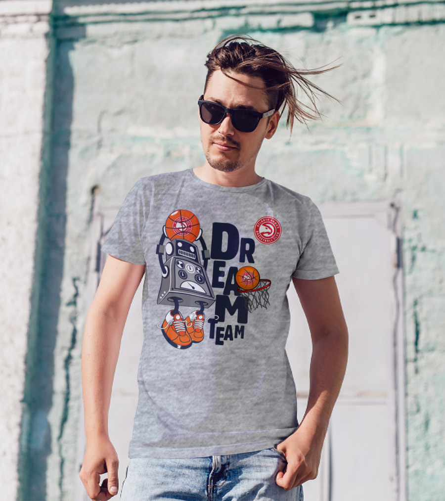 Atlanta Hawks Basketball Club Robot Dream Team Basketball T-Shirt