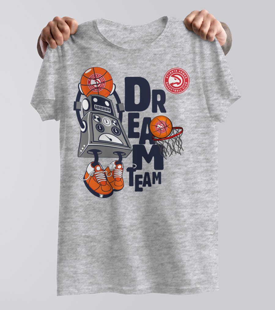Atlanta Hawks Basketball Club Robot Dream Team Basketball T-Shirt