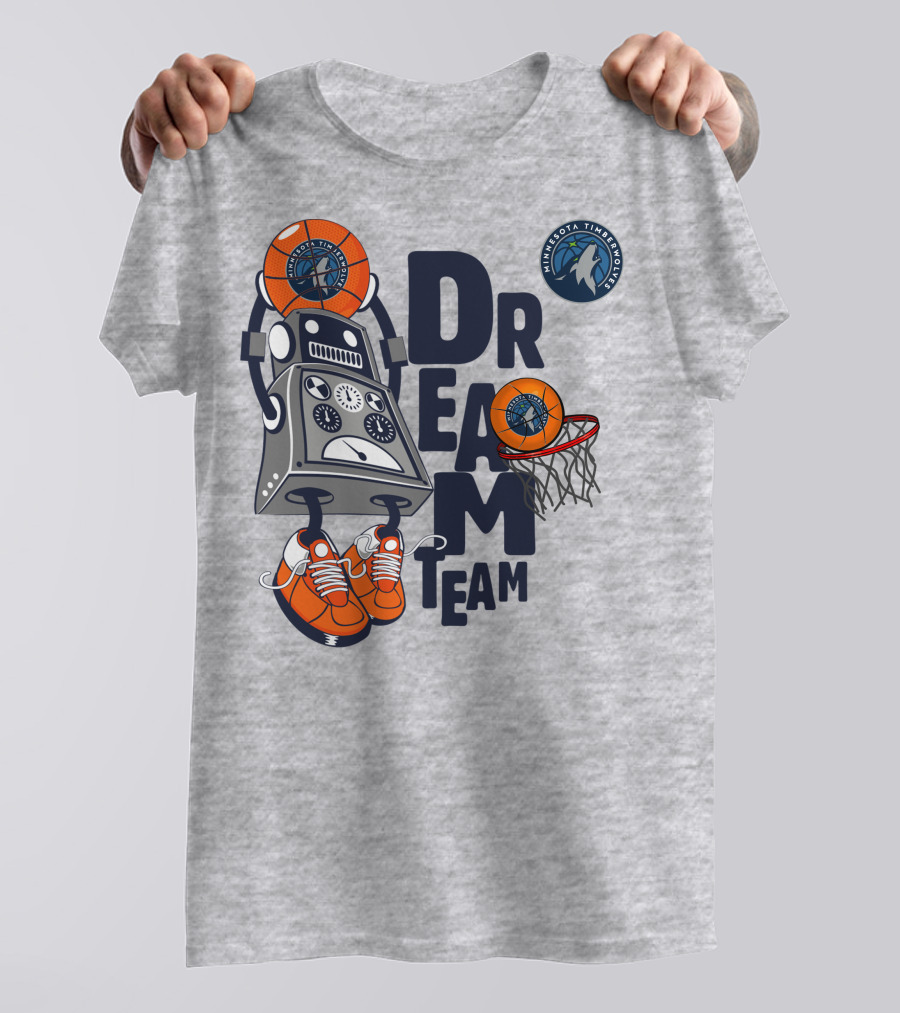 Minnesota Timberwolves Dream Team Robot Basketball Challenge T-Shirt