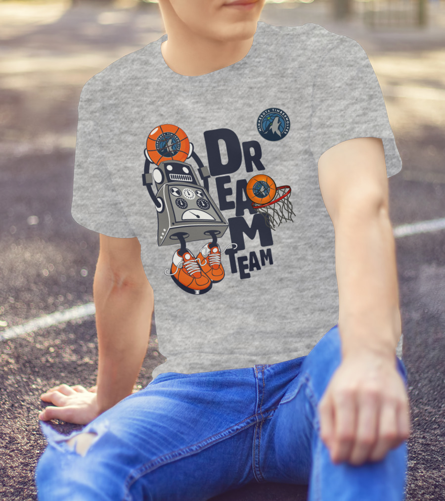Minnesota Timberwolves Dream Team Robot Basketball Challenge T-Shirt