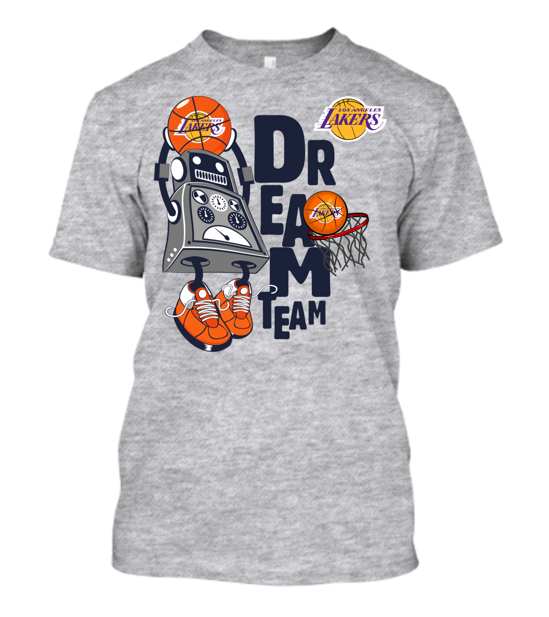 Los Angeles Lakers Dream Team Basketball Robot T-Shirt