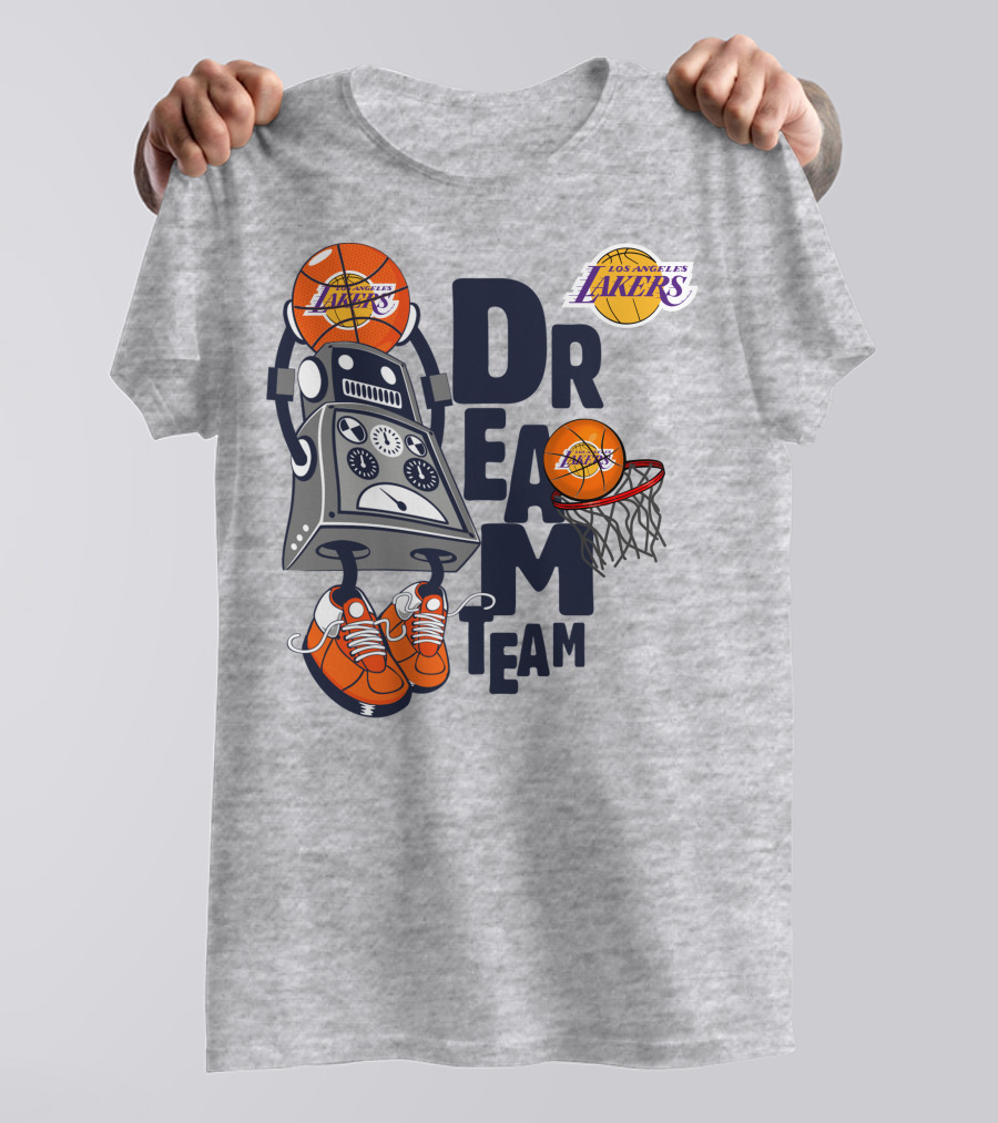Los Angeles Lakers Dream Team Basketball Robot T-Shirt