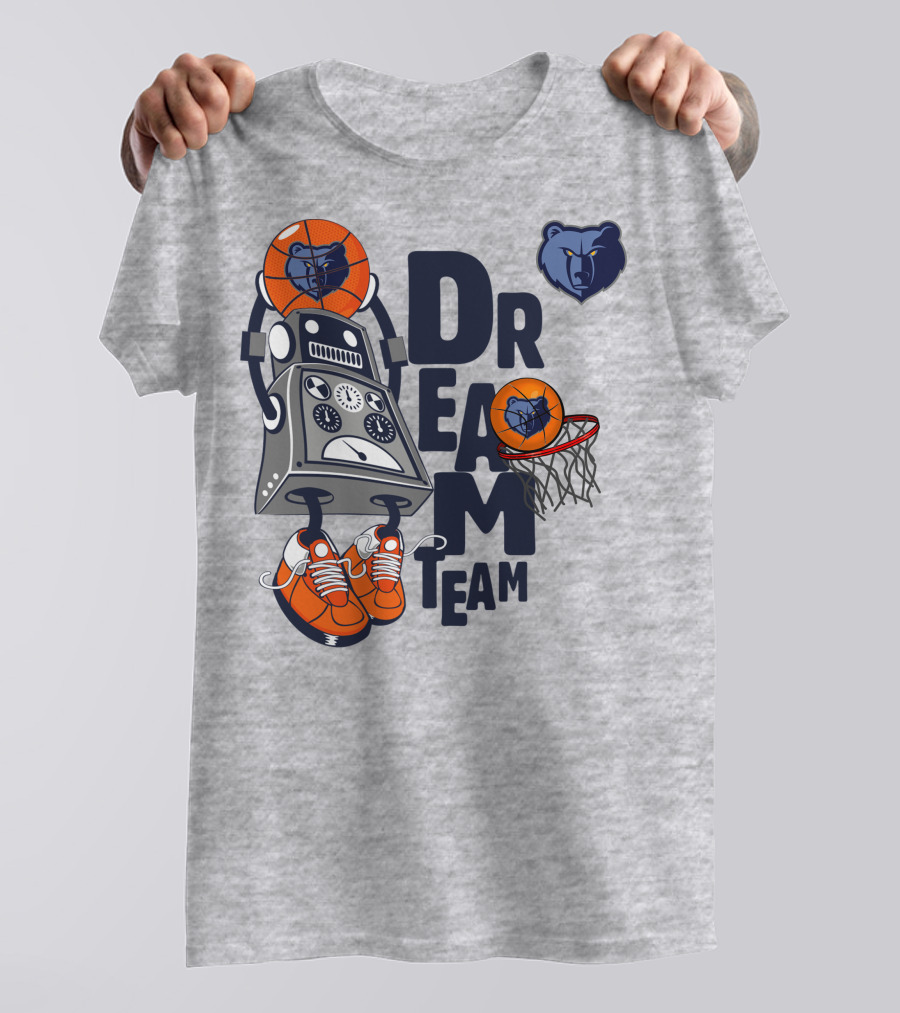 Memphis Grizzlies Dream Team Robot With Basketball And Bear T-Shirt