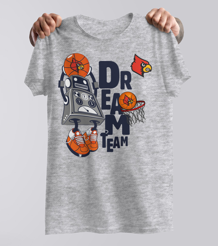 Louisville Dream Team Basketball Robot With Cardinal T-Shirt