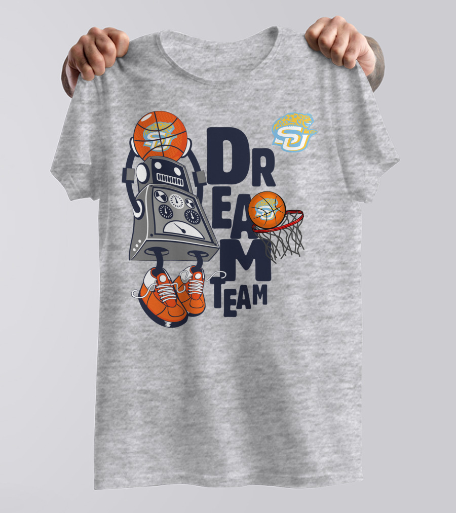 Dream Team Basketball Robot With Sneakers And Hoop T-Shirt