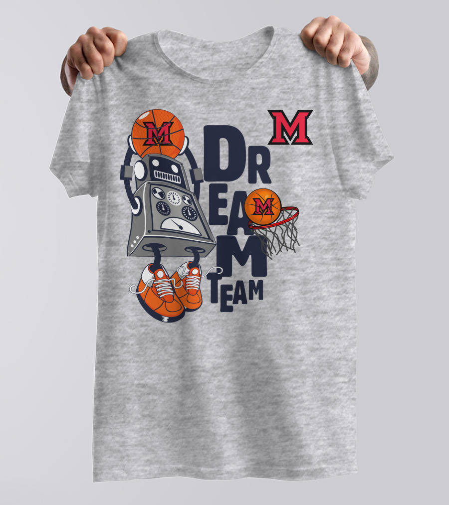 Miami Dream Team Robot Basketball M Logo T-Shirt