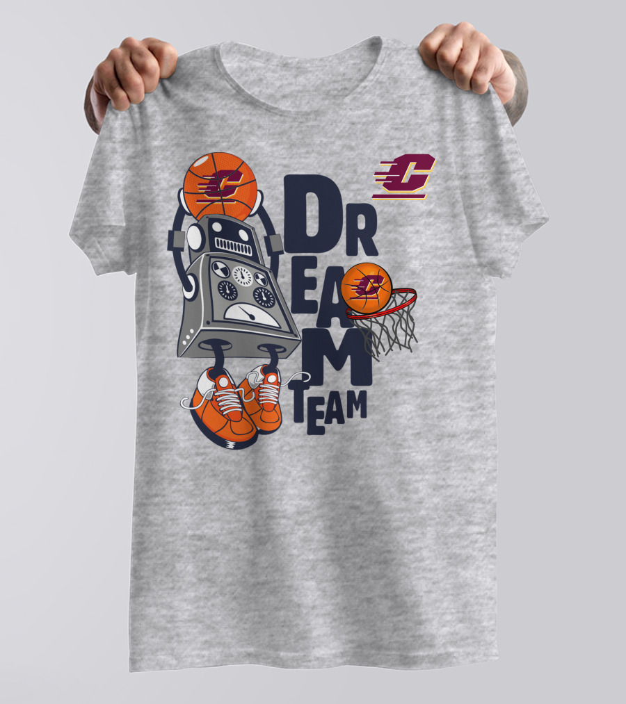 Central Michigan Dream Team Robot Basketball Sneaker T-Shirt