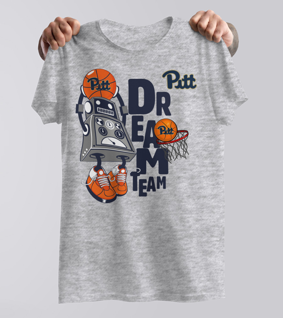Pitt Basketball Robot Dream Team With Sneakers And Hoop T-Shirt