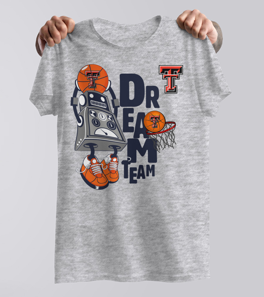 Texas Tech Dream Team Basketball Robot With Ttu Logos T-Shirt