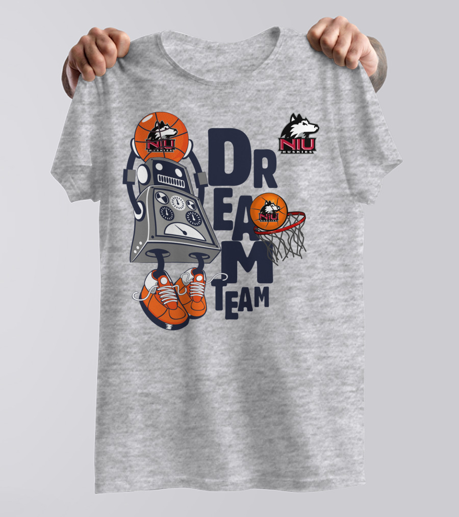 Niu Huskies Dream Team Basketball Robot T-Shirt