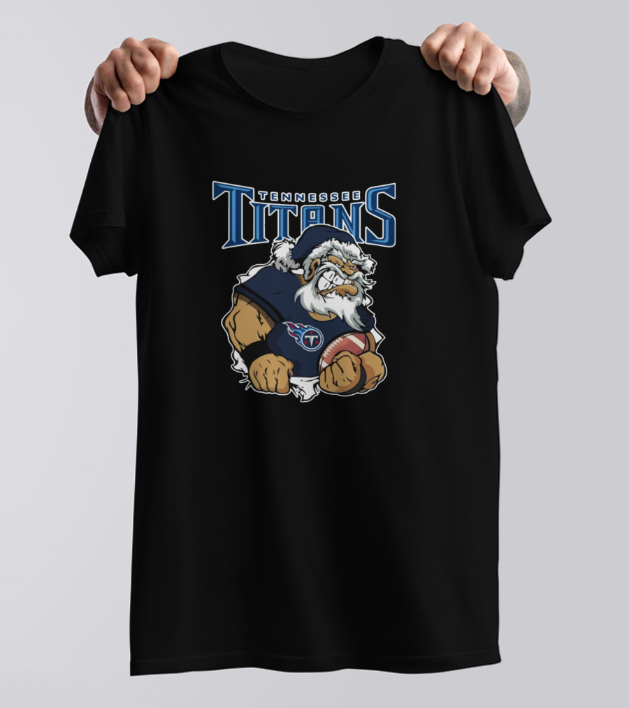 Tennessee Titans Santa Football Mascot T-Shirt
