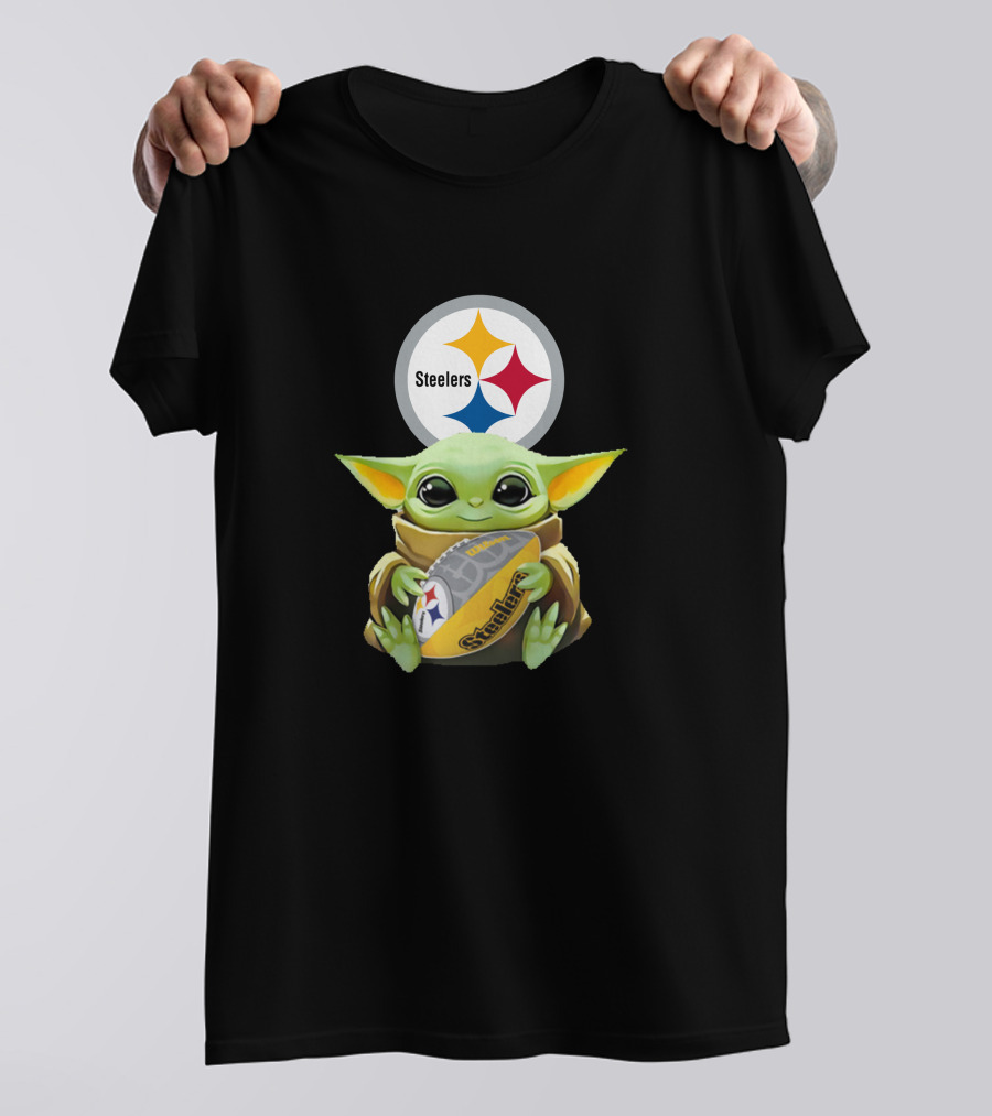 Pittsburgh Steelers Baby Yoda Football Fan T-Shirt