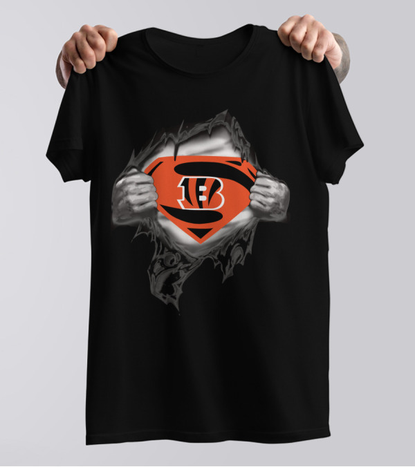 Cincinnati Bengals Superman Logo Emblem T-Shirt