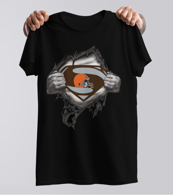 Cleveland Browns Superman Football Emblem T-Shirt